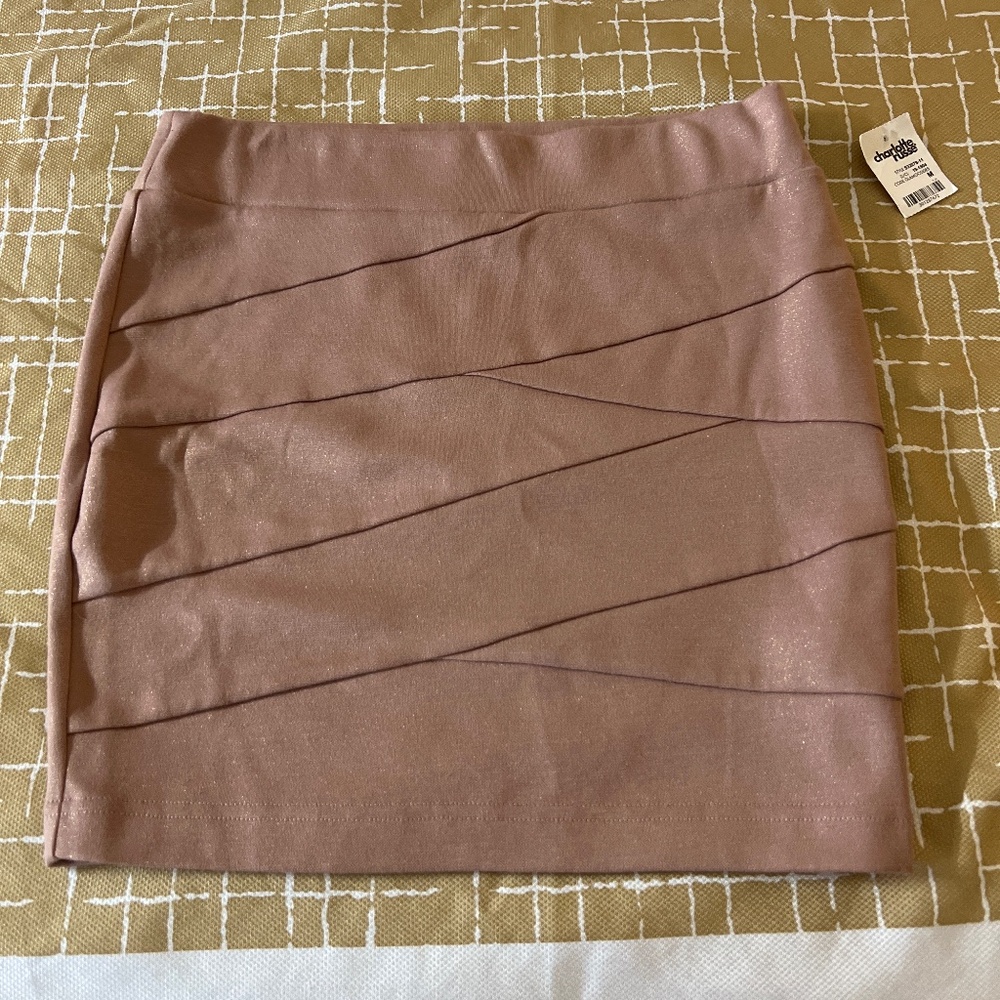 Charlotte Russe pink sparkly skirt NEW size Medium